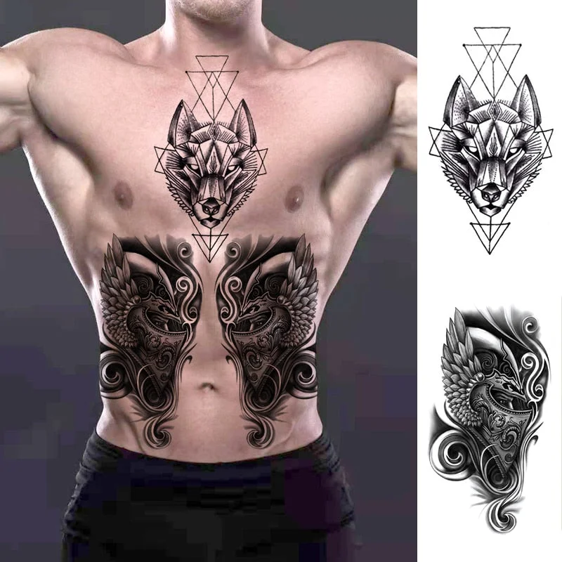 Waterproof Temporary Roses Tattoos For Girls Mask Butterfly Sticker Fox Tiger Lion Cover Temporary Tattoo Tattoo For Men Women