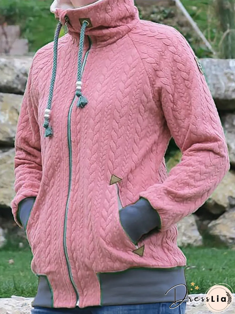 Casual Plain Autumn Acrylic Daily Casual Long sleeve Loose Jacket for Women
