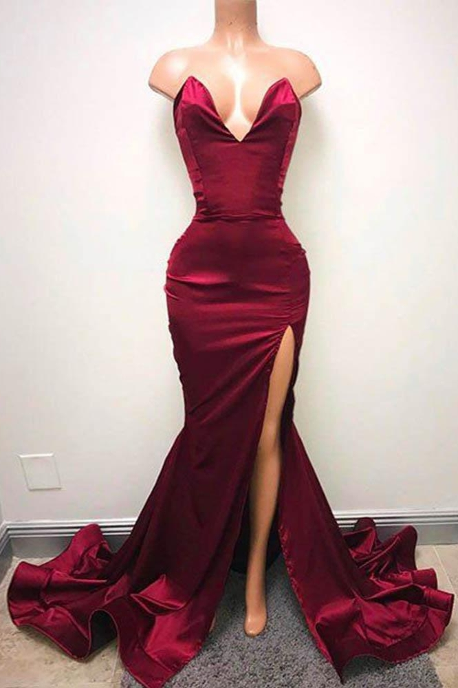 Bellasprom Mermiad Long Evening Dress With Slit On Sale Sweetheart Bellasprom