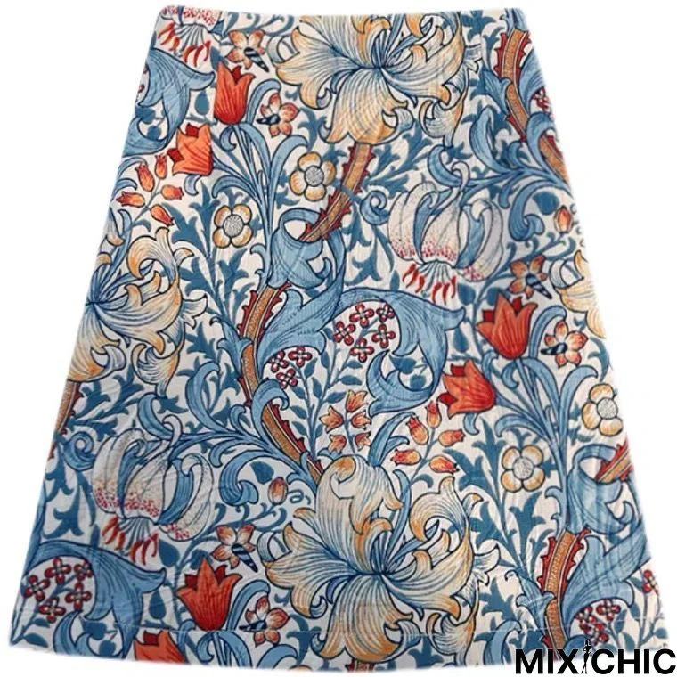Lake Blue Casual Animal Cotton-Blend Skirt