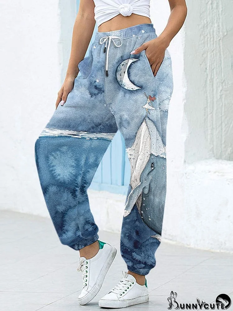 Women's Humpback Whale Print Lounge Pants