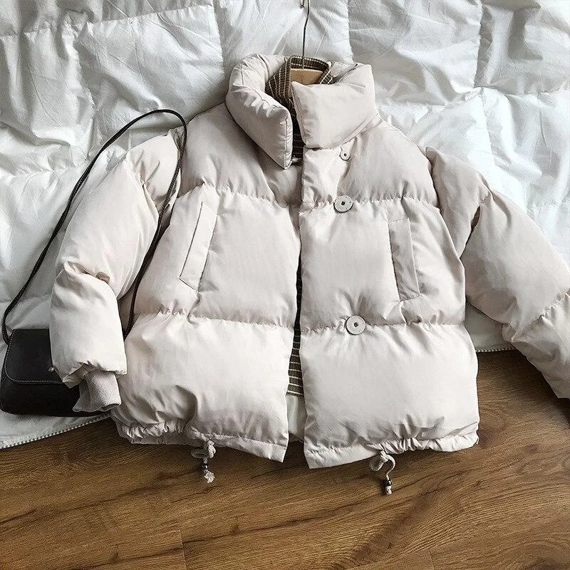 Billlnai Thick Winter Jacket Women Harajuku Orange Puffer Parkas Autumn 2023 Black Bubble Coats Oversized Stand Collar Outerwear 1118