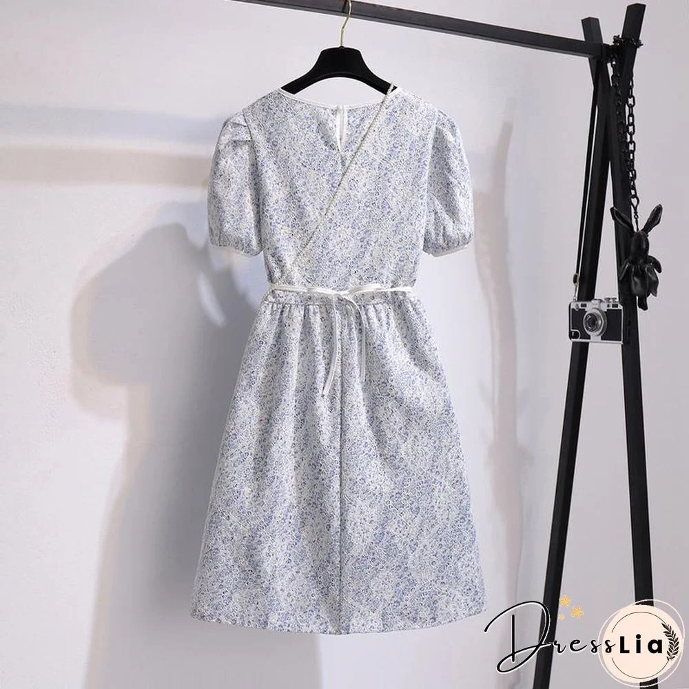 Floral Puff Sleeve Mini Dress P11974