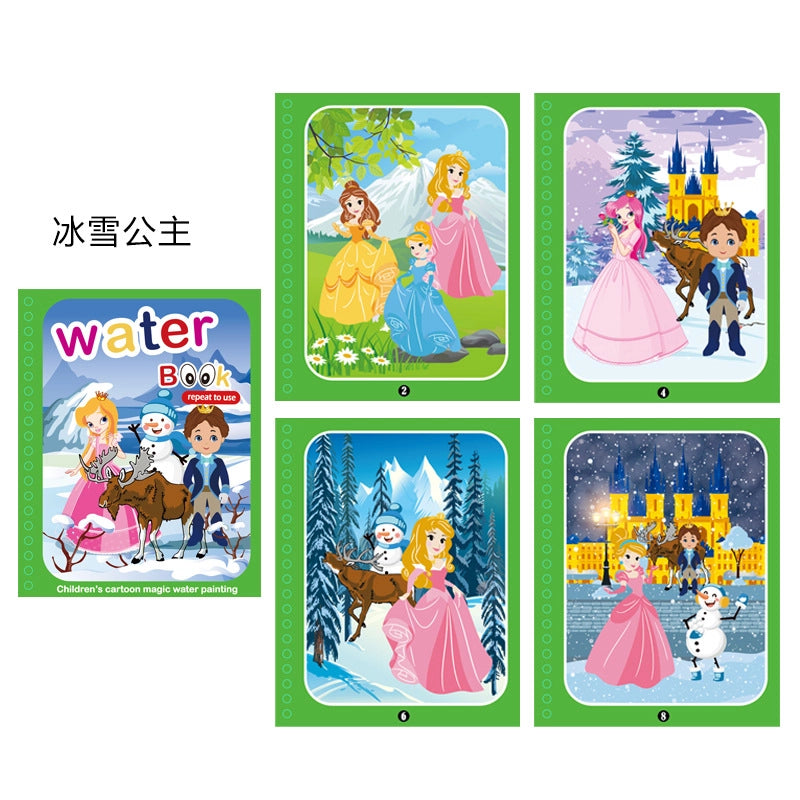 Children’s Magic Water Painting Book Repeated Graffiti Educational Painting Book Scene Early Education Cognitive Matching Quiet Book