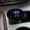 3 in1 Car Cigarette 12V Dual USB Charger LED Thermometer Voltmeter