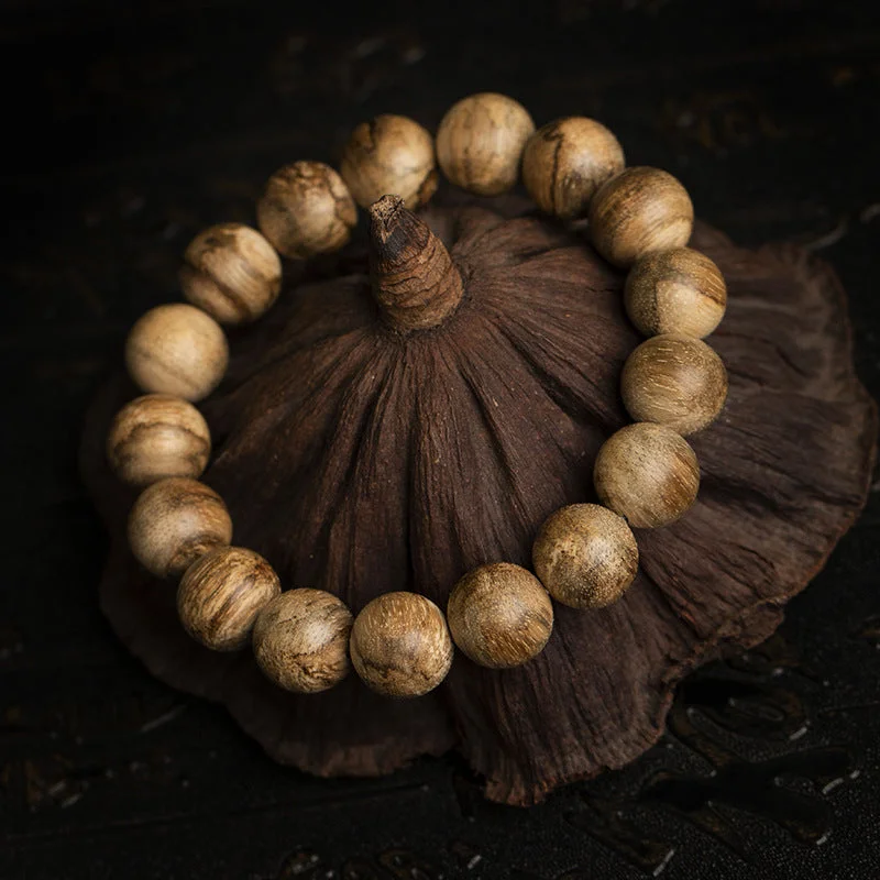 Indonesian Agarwood Manila 12mm Buddha Bead Bracelet