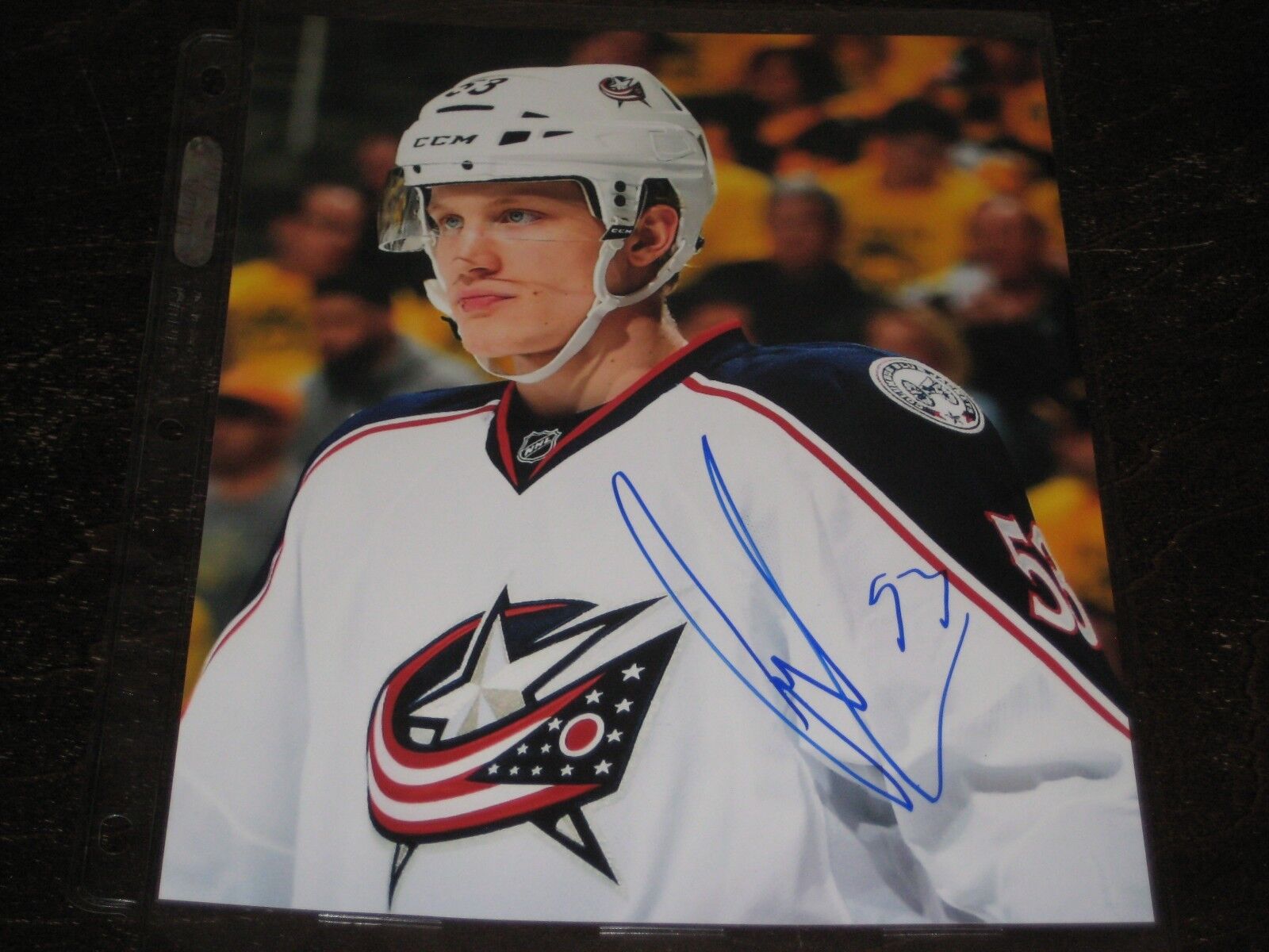 GABRIEL CARLSSON autographed COLUMBUS BLUE JACKETS 8X10 Photo Poster painting