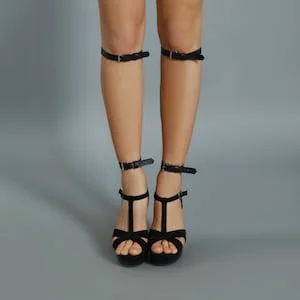 pornhint Pornhint Leg Garter Harness Chain Calf Harness Foot Fetish Harness Eco Leather Straps Feet Accessorizes Bdsm Harness Adjustable Calf Bondage Chains