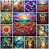 (Multi-Style) Flower Animal - 11CT Stamped Cross Stitch 50*50cm/19.69*19.69in(glass painting cross stitch)