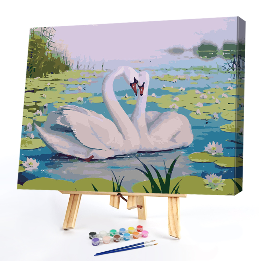 

40*50CM Paint By Numbers-Pair of Swans, 501 Original