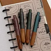Midnight Little Fat Pen, Retro-Style Push-Button Gel Pen with Sandalwood Grip