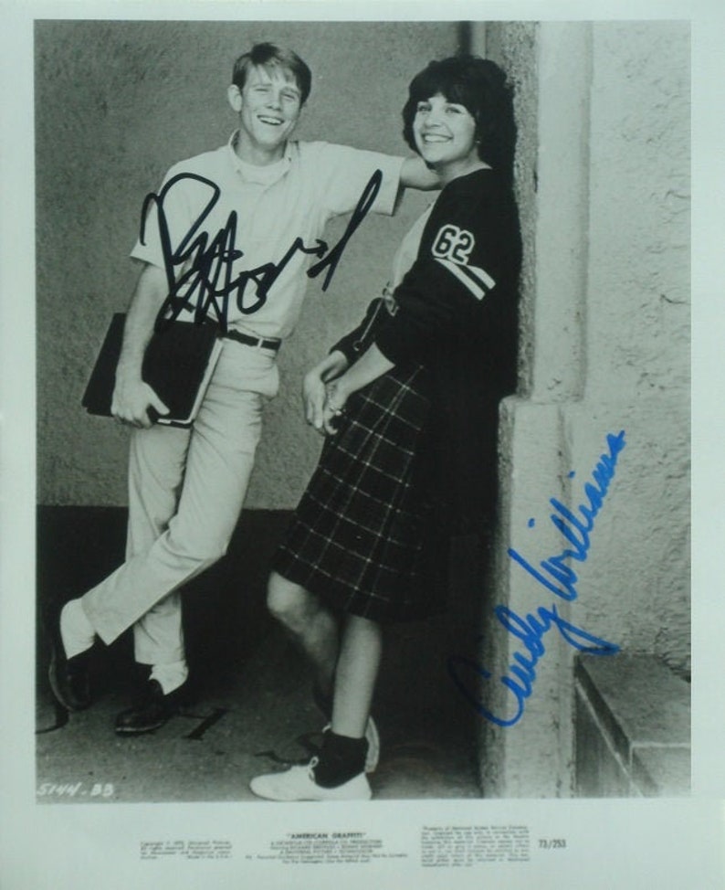 AMERICAN GRAFFITI CAST Signed Photo Poster painting x2 Ron Howard, Cindy Williams wcoa