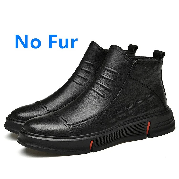 Damulin High Quality Brand Chelsea Boots Men Winter Warm Shoes Man Casual Fashion Ankle Boots Male Cow Leather Business Luxury Footwear