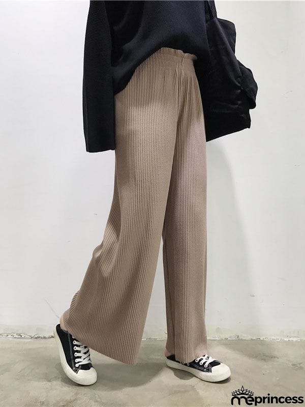 Urban Loose Wide Leg Solid Color Pants