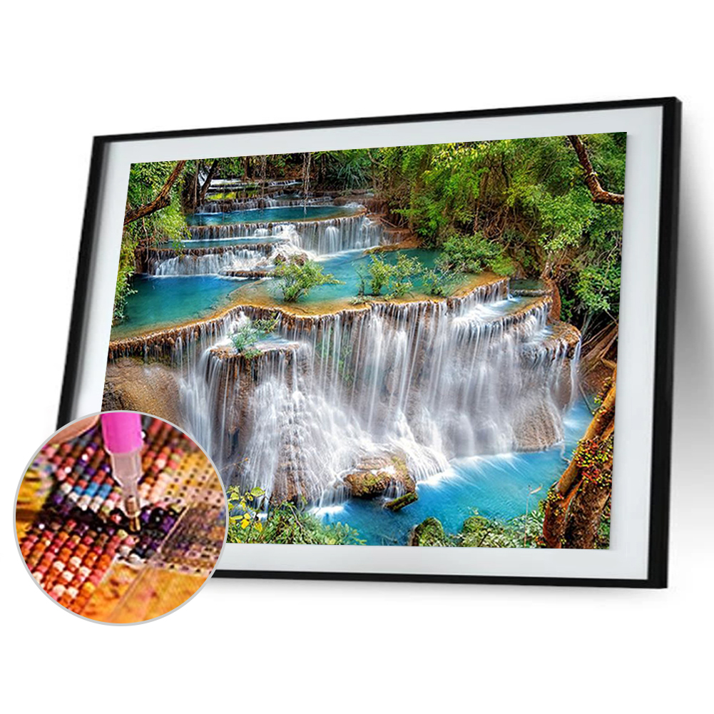 

(Multi-Size) Waterfall - Round/Square Drill Diamond Painting - 40*30CM, Round diamond 30*40cm, 501 Original