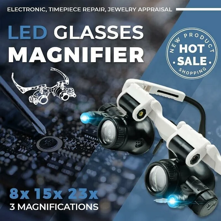 LED Glasses Magnifier 8x 15x 23x(🔥Hot sale 🔥50% OFF)