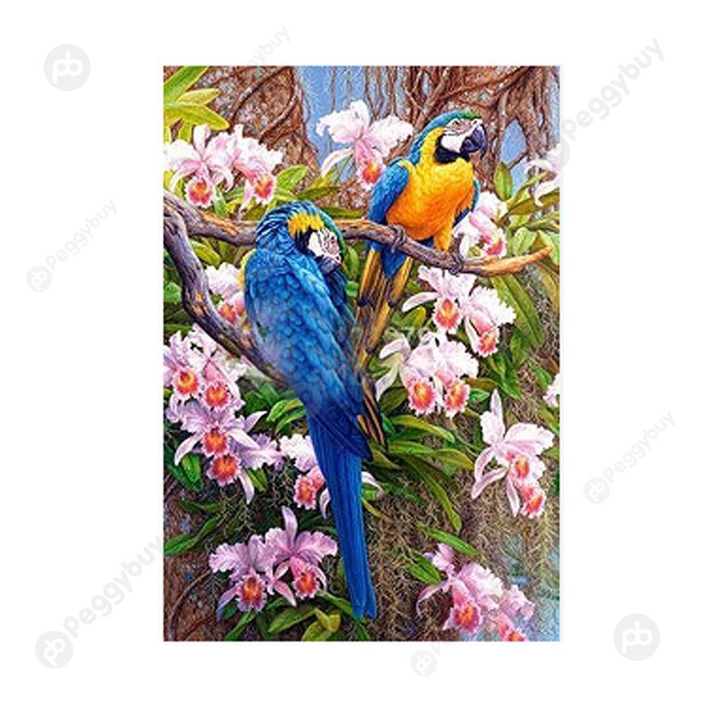 

30*40CM Round Drill Diamond Painting-Two Parrot, 501 Original