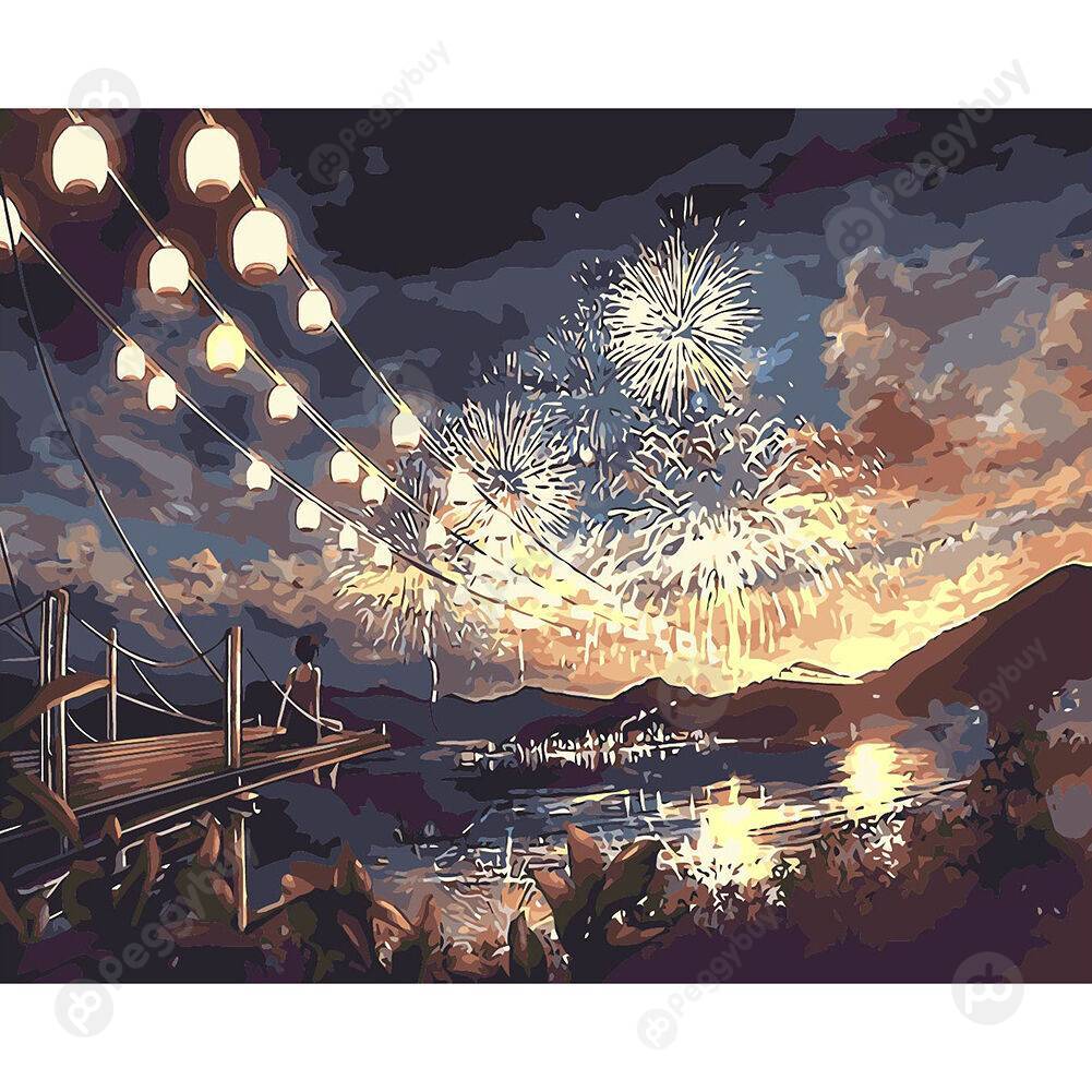 

40*50CM Paint By Numbers-Fireworks, 501 Original