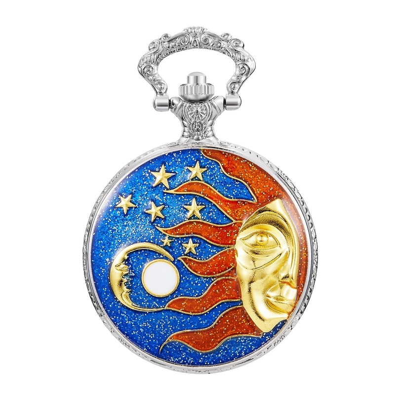 Artistic Star Moon Quartz Pocket Watch Women’s Watches