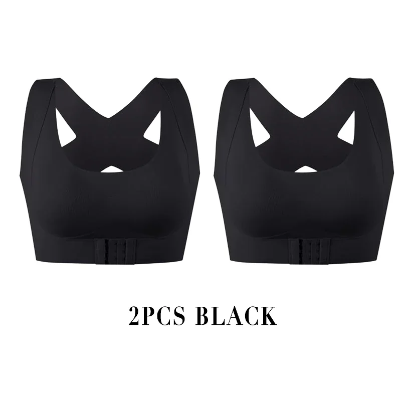 Billionm Front Closure Posture Corrector Bra Push Up Underwear Women Shockproof Back Support Active Bras Corset Bralette Top