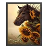 【Limited Stock Sale】Sunflower And Horse - 11CT Stamped Cross Stitch 40*50cm/15.75*19.69in