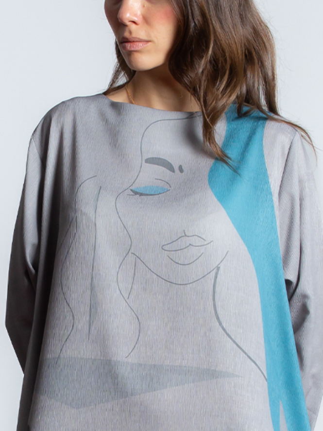 High Fashion Graphic Print Dress-inspireuse