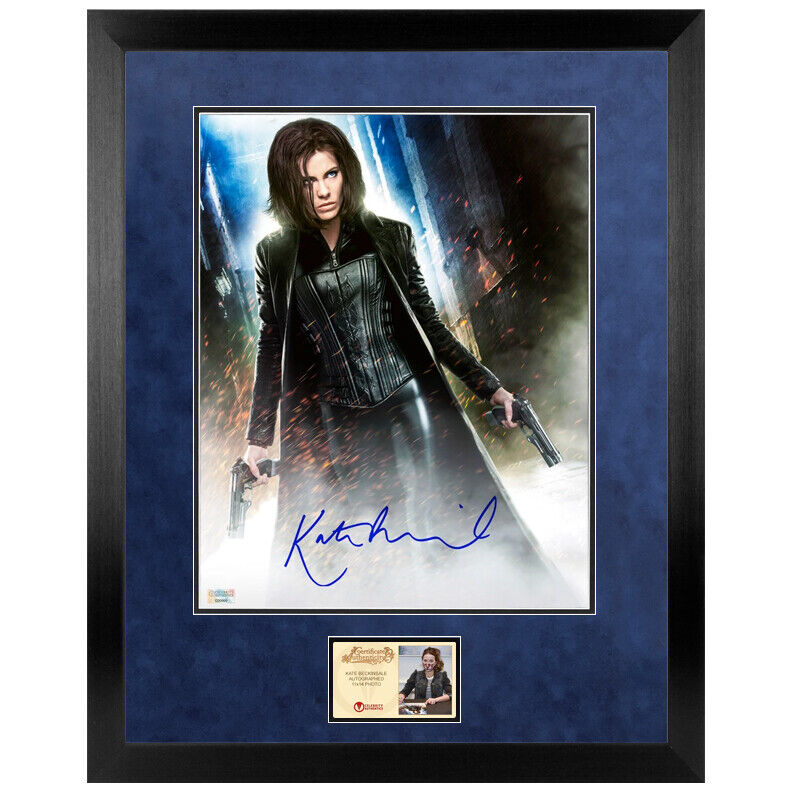 Kate Beckinsale Autographed Underworld Selene Death Dealer 11x14 Framed Photo Poster painting