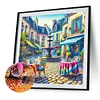 Sc&egrave;ne de rue-perceuse ronde peinture diamant-50*50cm