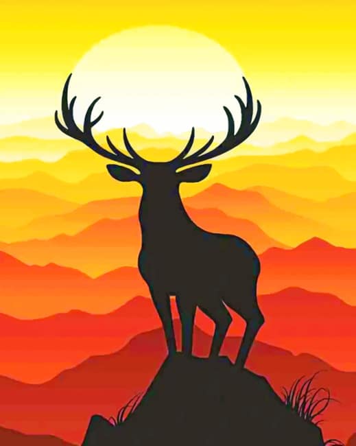 

Male Deer Silhouette – Paint By Numbers - 40*50CM, 501 Original