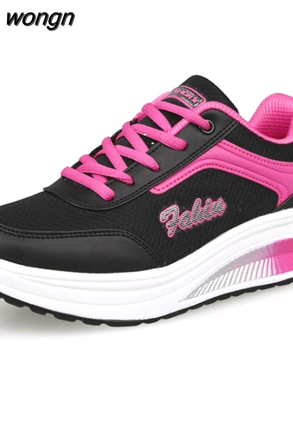 wongn Women Shoes Wedge Sneakers Platform Trainers Women Shoes Casual Lace-Up Tenis Feminino Zapatos De Mujer Women Sneakers High Heel