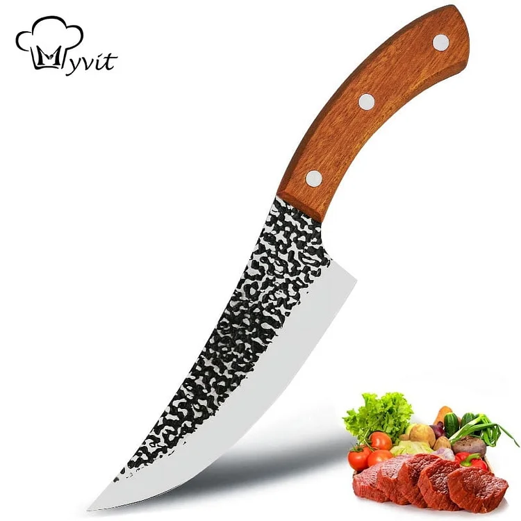 Kitchen Chef Knife 6 inch Forged Boning Knives High Carbon Steel Full-Tang Meat Cleaver Butcher Knives Slicing Cutting Cutter