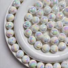 50PCS Glittery Round Acrylic Beads DIY Bracelet Key Chain