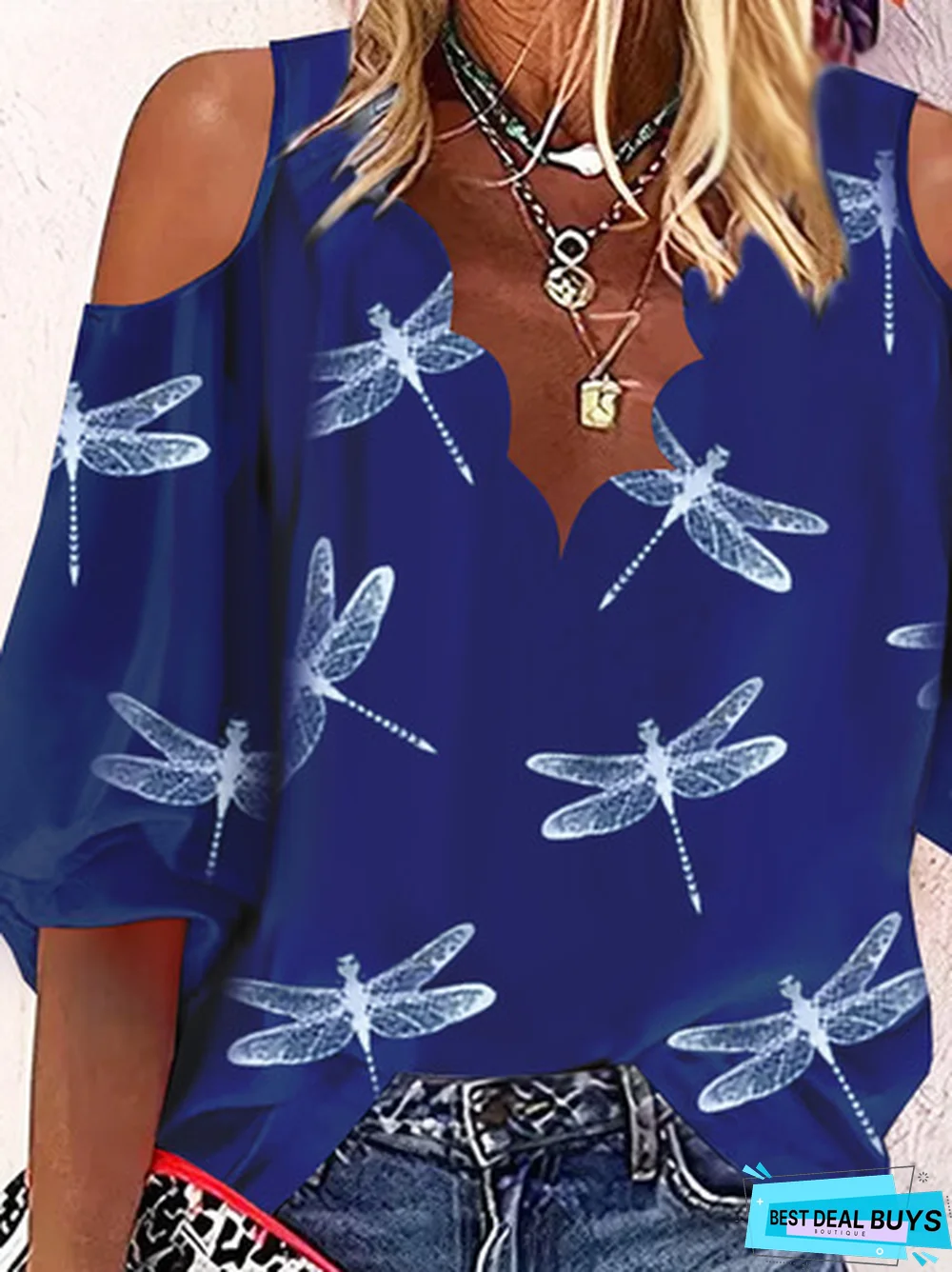 Dragonfly Printed Casual Top