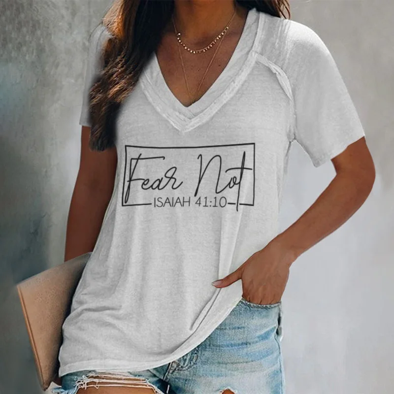 Faith v-neck short sleeve graphic tees