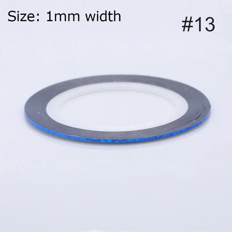 1mm 2mm 6mm Matte Glitter Nail Striping Tape Line Rainbow Multi Color Styling Tool Sticker Decal  DIY Decoration-Nail Inspo