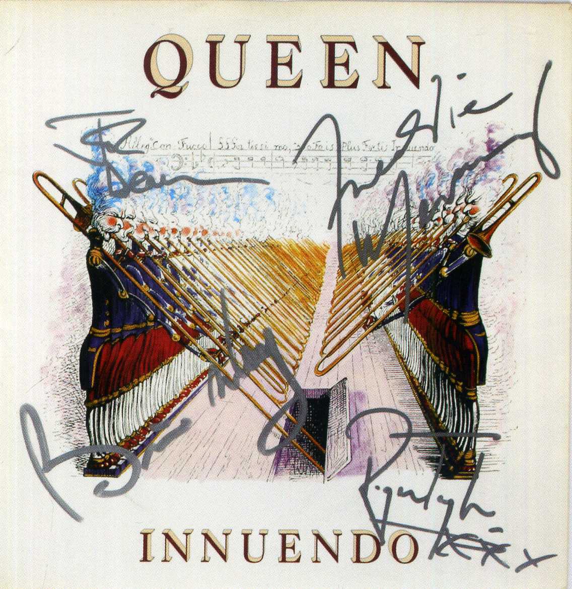 QUEEN Signed 'Innuendo' Photo Poster paintinggraph - Rock / Freddie Mercury preprint