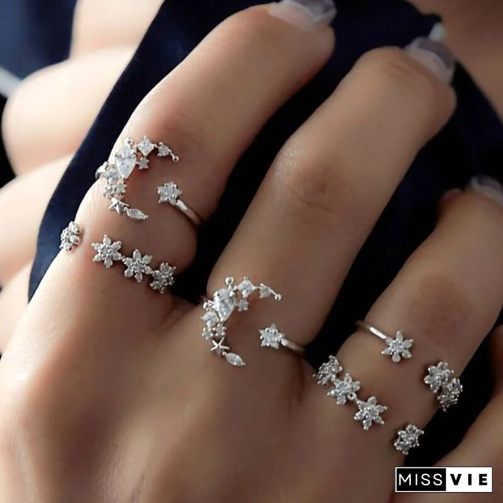 30 Styles Trendy Boho Midi Knuckle Ring Set For Women Crystal Geometric Finger Rings Fashion Bohemian Jewelry