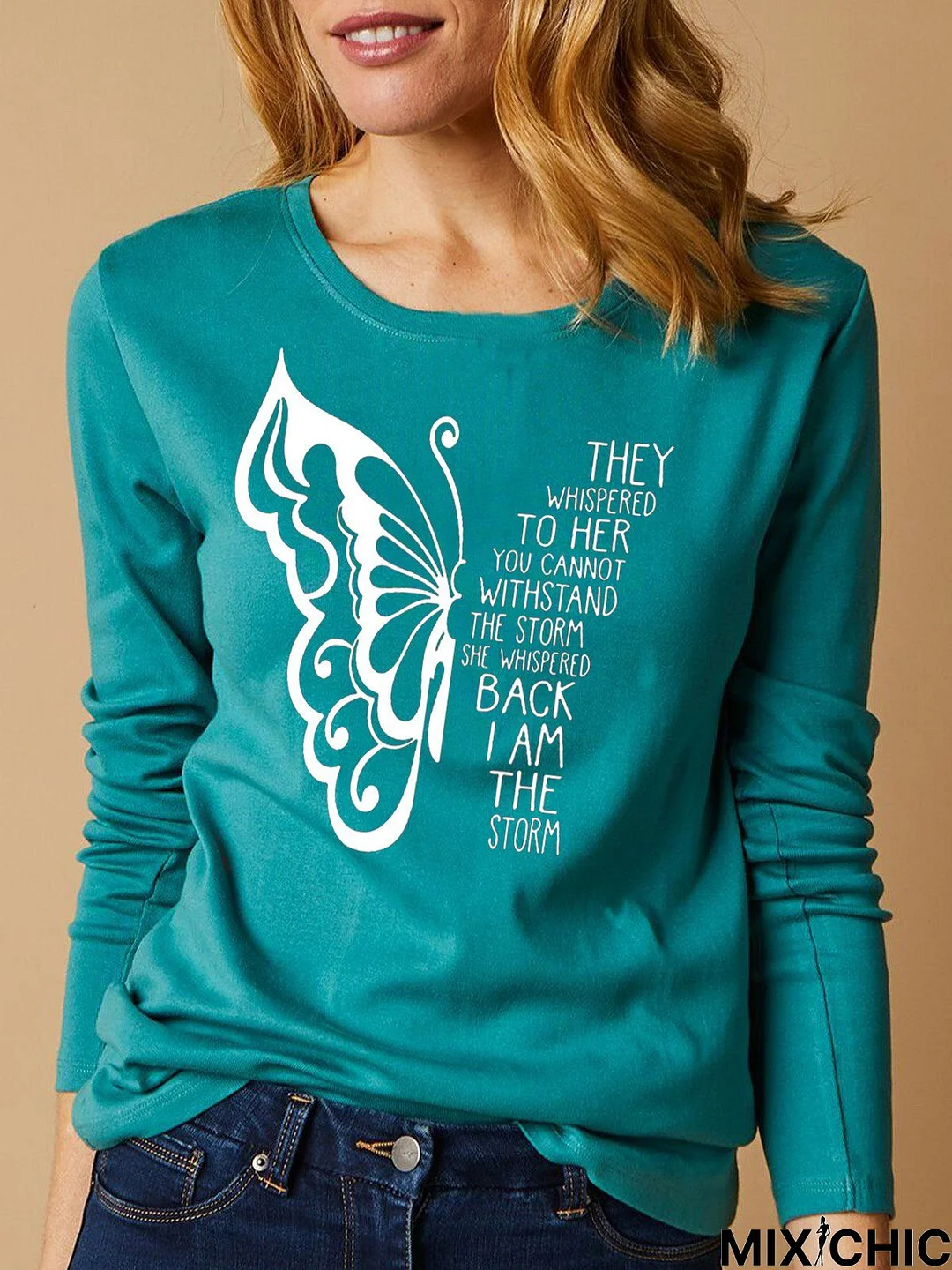 Jersey Casual Text Letters Crew Neck T-Shirt