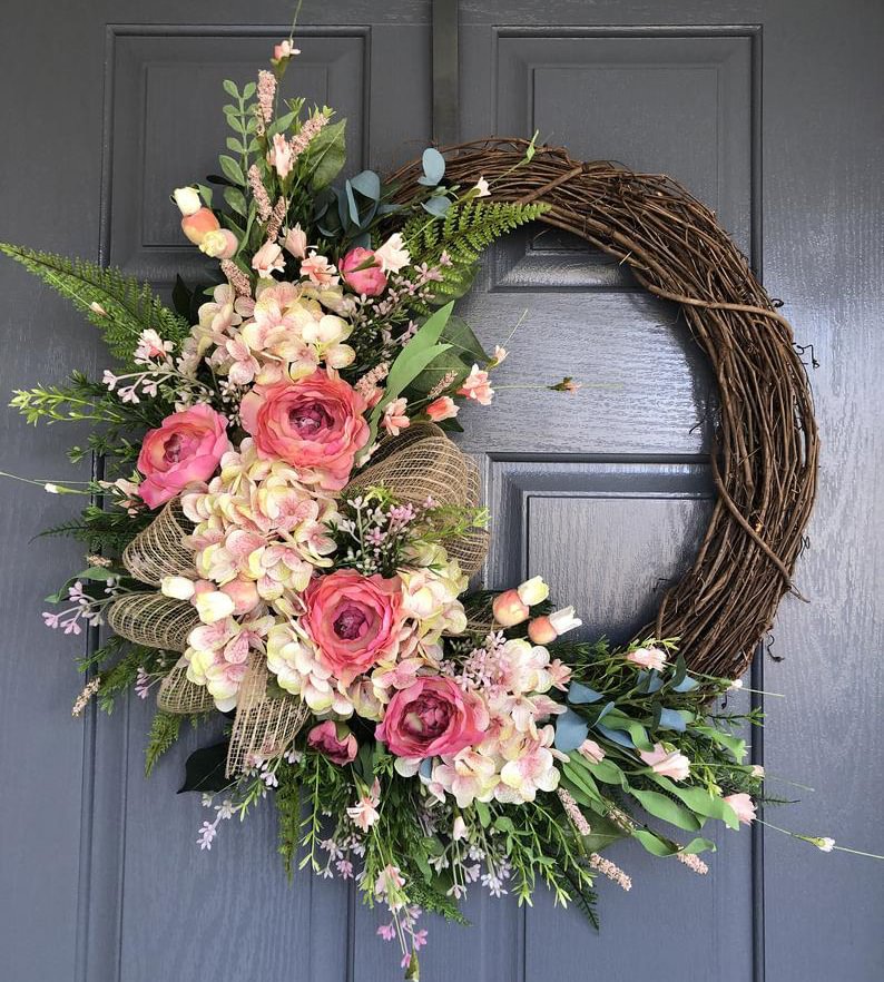 Summer wreaths for front door - one-of-a-kind masterpiece