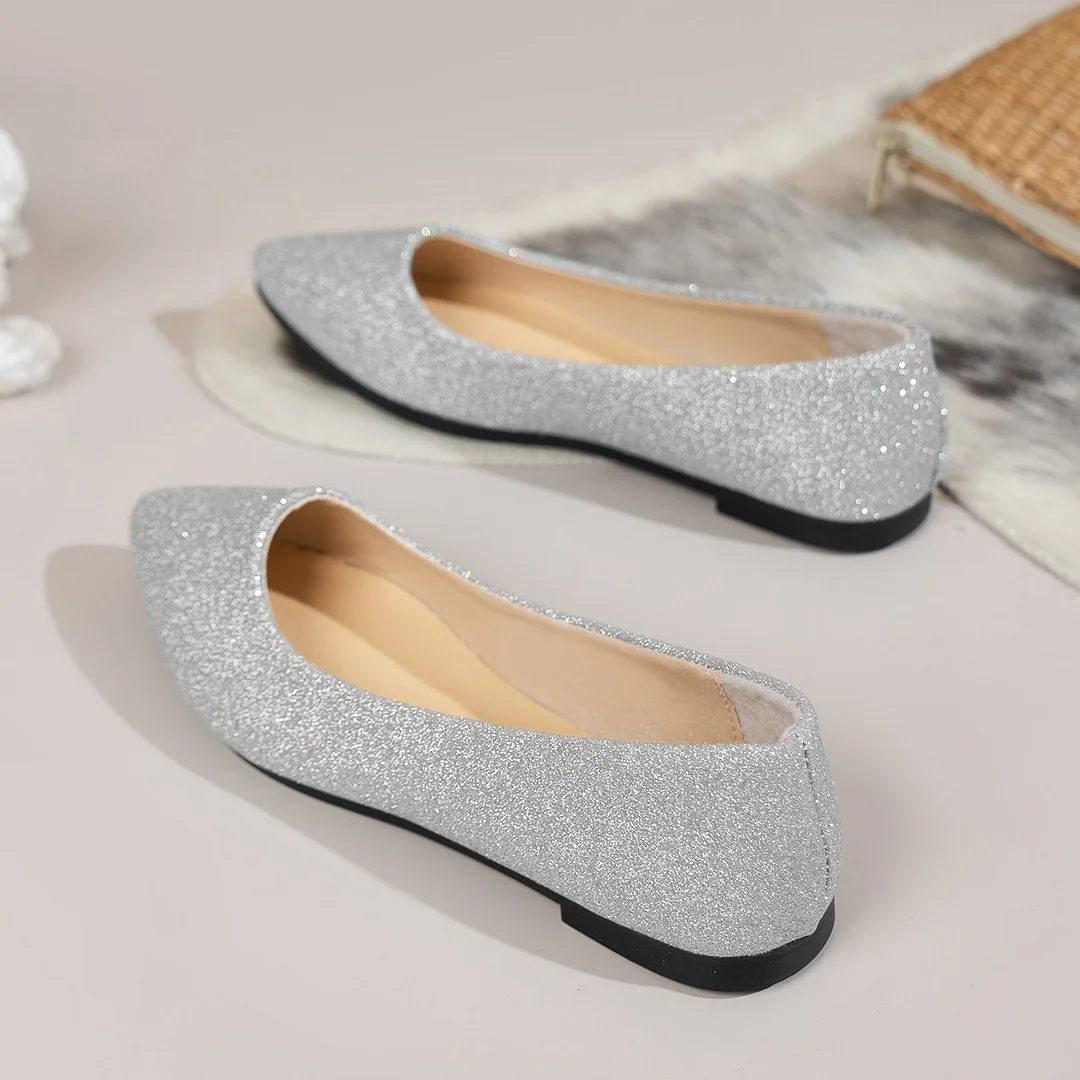 Breakj Breakj New Sleek Fashion Light-Mouthed Single Shoes Women's Bean Shoes Large Flat-Bottomed Tip Single Shoes