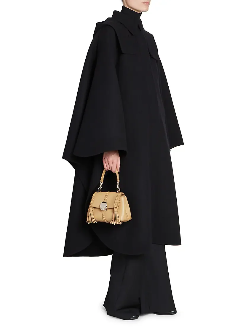 Chlo&eacute; Mini Penelope Leather Shoulder Bag Creamy Brown