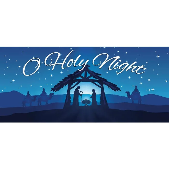 7 ft. x 16 ft. Nativity Scene O' Holy Night-Christmas Garage Door Decor  for Double Car Garage