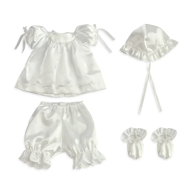  White Reborn Baby Doll Clothes Adorable Outfit Accessories for 17''-20'' Reborn Baby - Reborndollsshop®-Reborndollsshop®
