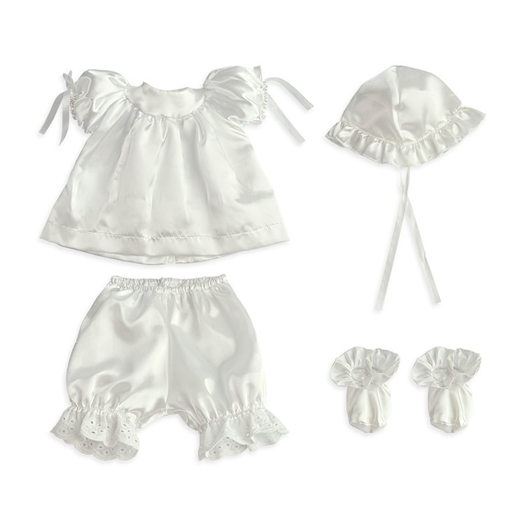 White Reborn Baby Doll Clothes Adorable Outfit Accessories for 17"-20" Reborn Baby Rebornartdoll® Rebornartdoll®