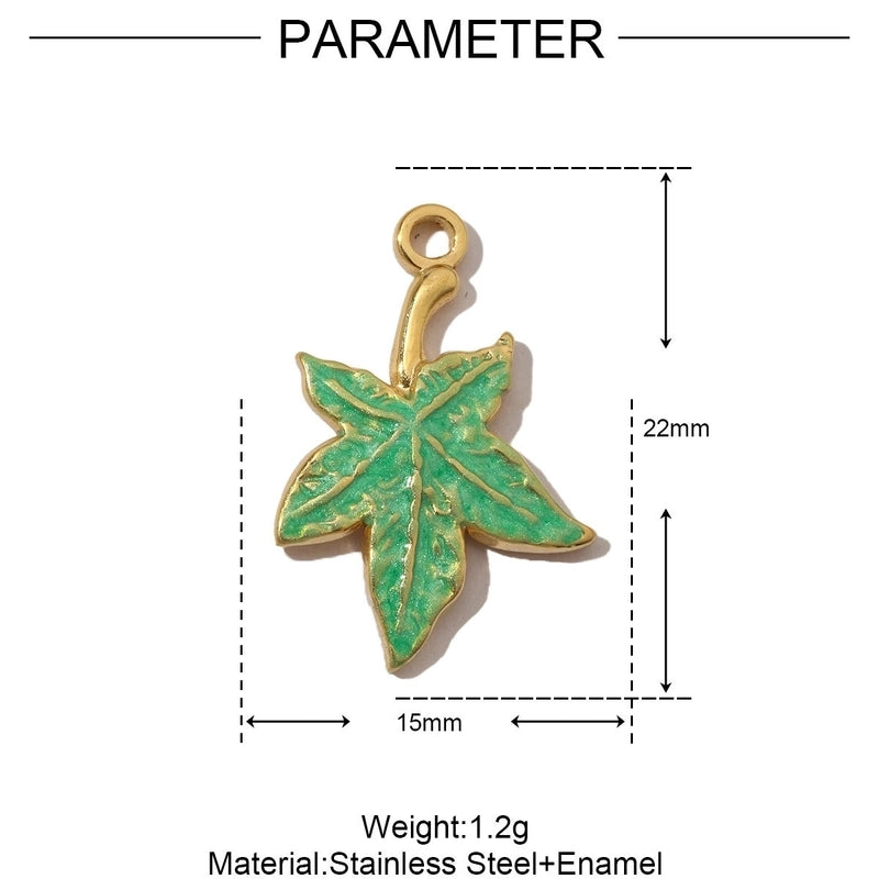 3 PCS/Package 8 * 20mm 304 Stainless Steel Leaf Flower Pendant Jewelry Accessories