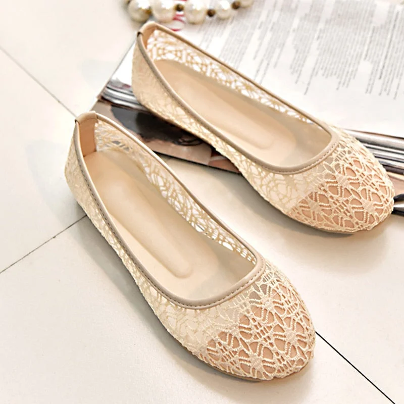 2020 New Women Flats Shoes Ballet Flats Fashion Bow-Knot Women Shoes Slip On Cut Outs Flat Sweet Hollow Summer Female Shoes