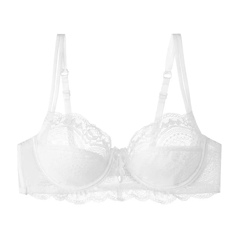 Churchf Sexy Lace Underwear Summer Thin Breathable Pure Lust Bra Bra Big Chest Small Gathering Pull Pick-Up