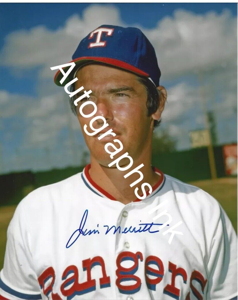 Jim Merritt Texas Rangers Autographed 8x10#3