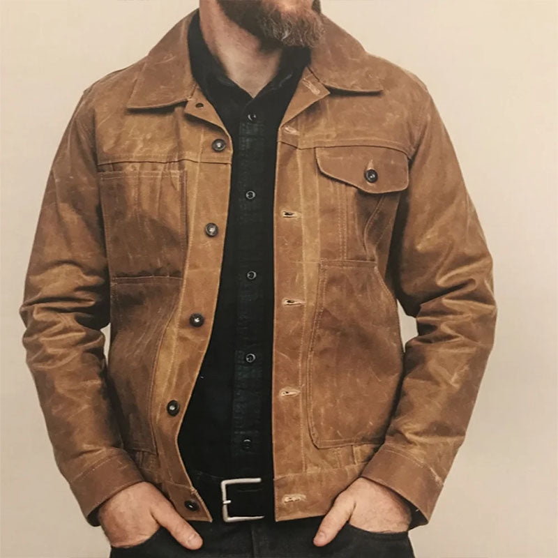 Men's Suede Jacket Single Breasted Jacket