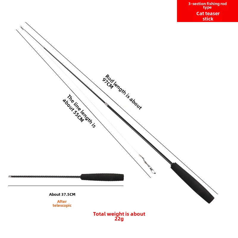 Cat Toy Teaser Wand Feather Interactive Toy For Cats Suitable For Indoor Outdoor Play